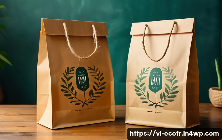온라인 쇼핑과 친환경 포장 변화 - A vibrant e-commerce packaging scene showcasing eco-friendly materials popular in Vietnam: recycled ...