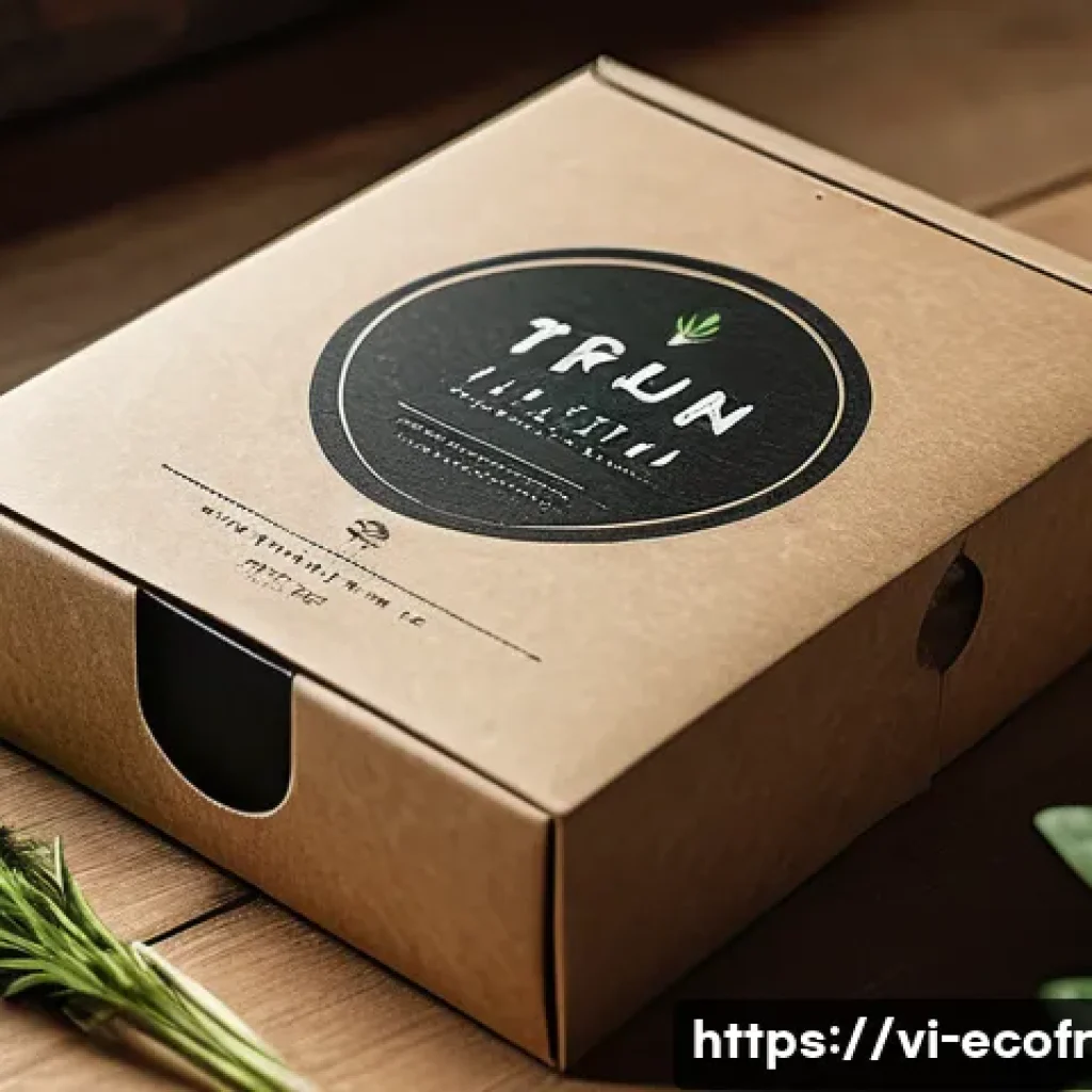 친환경 포장 디자인의 혁신적 아이디어 - A minimalist eco-friendly packaging design for a Vietnamese herbal tea brand, featuring recycled kra...