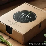 Home 22 친환경 포장 디자인의 혁신적 아이디어 - A minimalist eco-friendly packaging design for a Vietnamese herbal tea brand, featuring recycled kra...