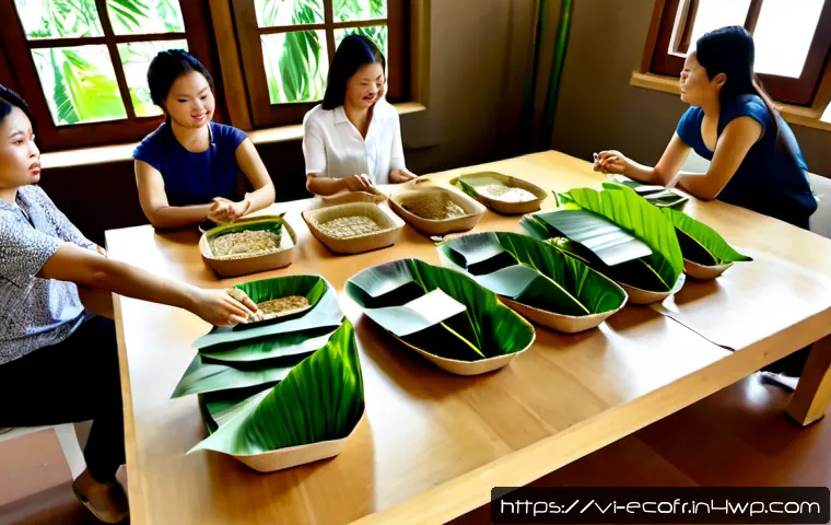 혁신적인 친환경 포장 솔루션을 위한 브레인스토밍 - Photorealistic wide-angle brainstorming workshop in a modern Ho Chi Minh City design studio, diverse...